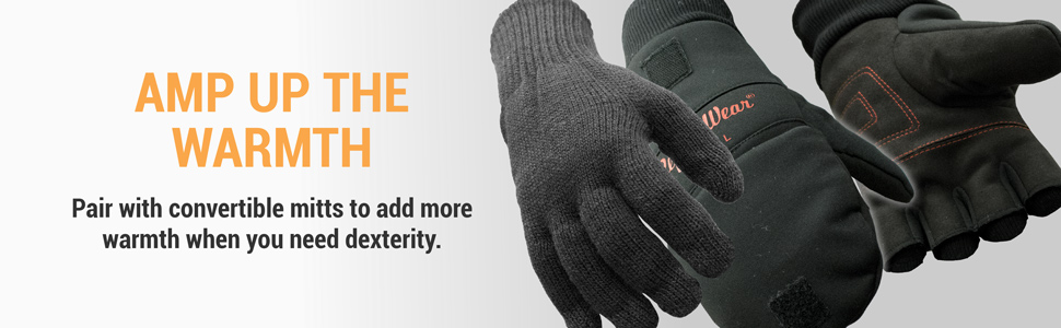 Amp up the warmth. Pair with convertible mitts to add more warmth when you need dexterity.